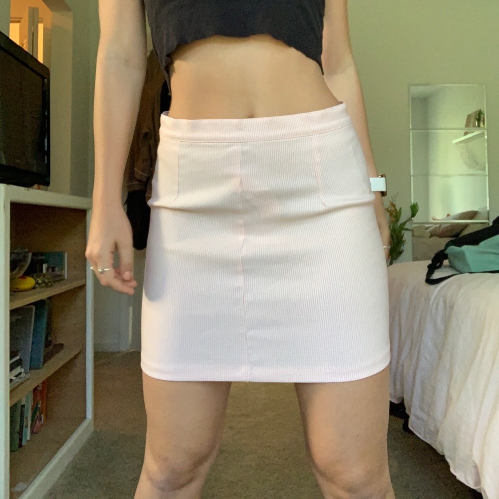 Pink checkered skirt